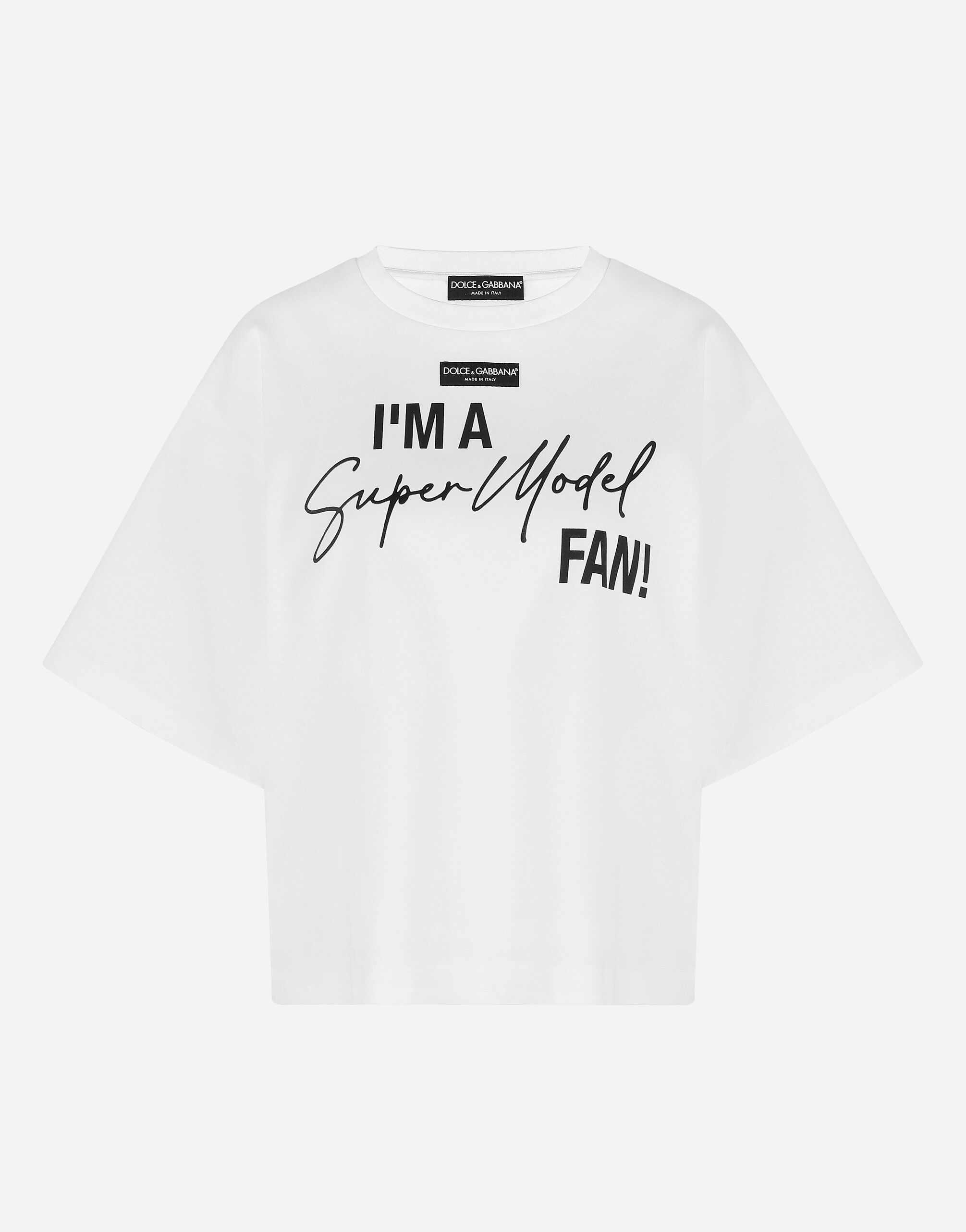 Jersey T-shirt with I'm a super model fan print in Multicolor for