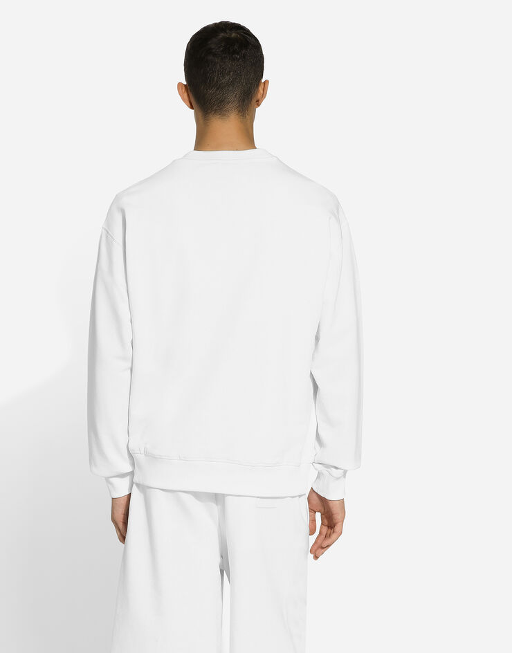 Dolce & Gabbana Jersey sweatshirt with DG logo tag White G9AHSTG7NTZ