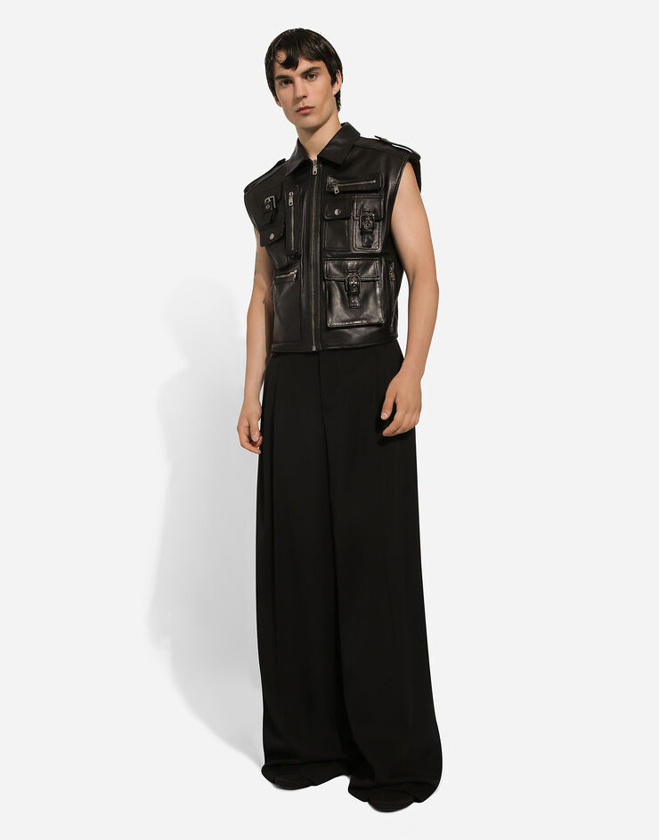 Dolce & Gabbana Tailored wool pants with darts Black GZ77ATFU208
