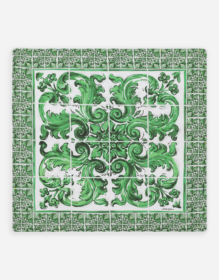 Dolce & Gabbana 绿色马约利卡印花平纹针织被子 版画 LNJA88G7NVE