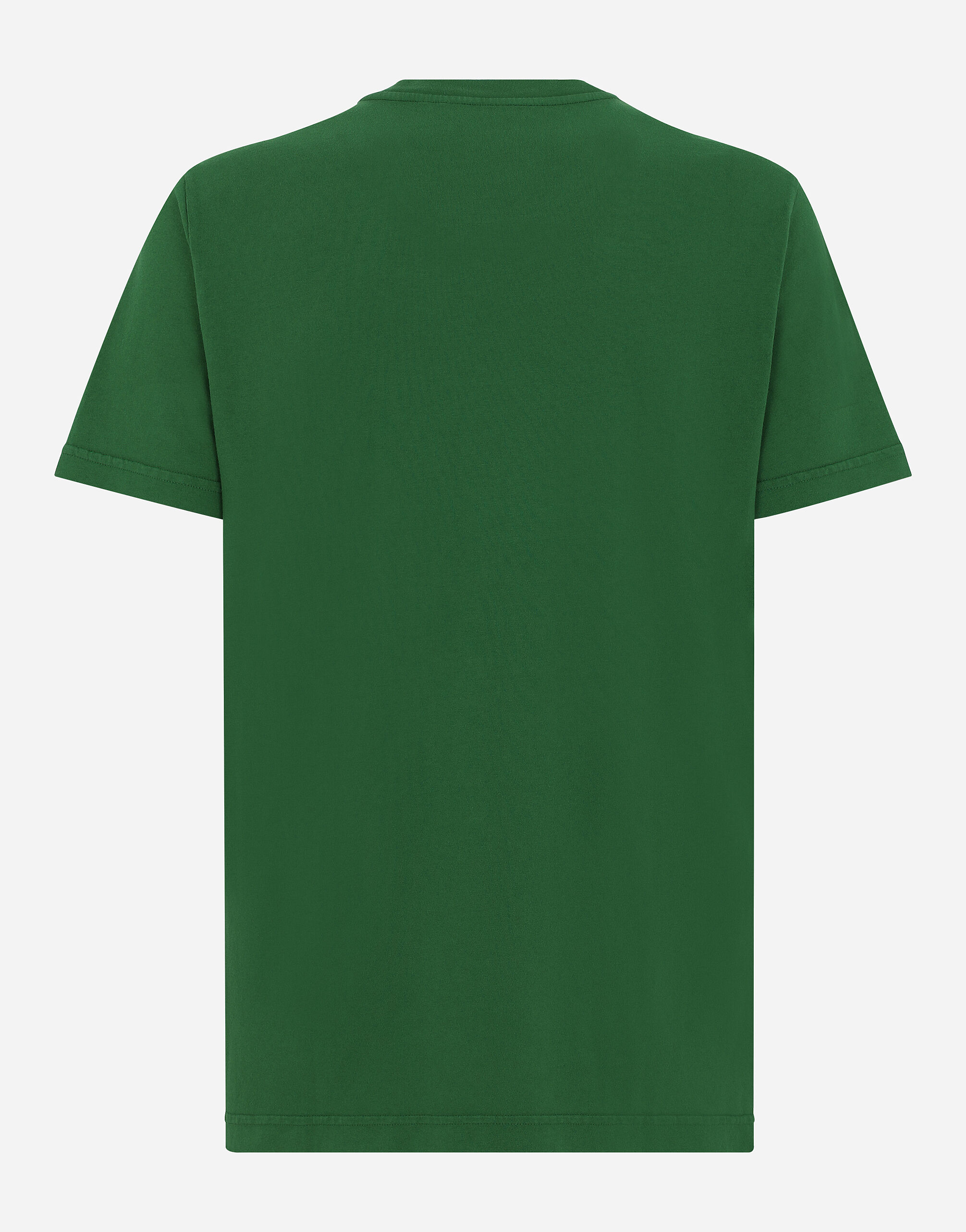 Short-sleeved cotton T-shirt with banana tree print in Green for 