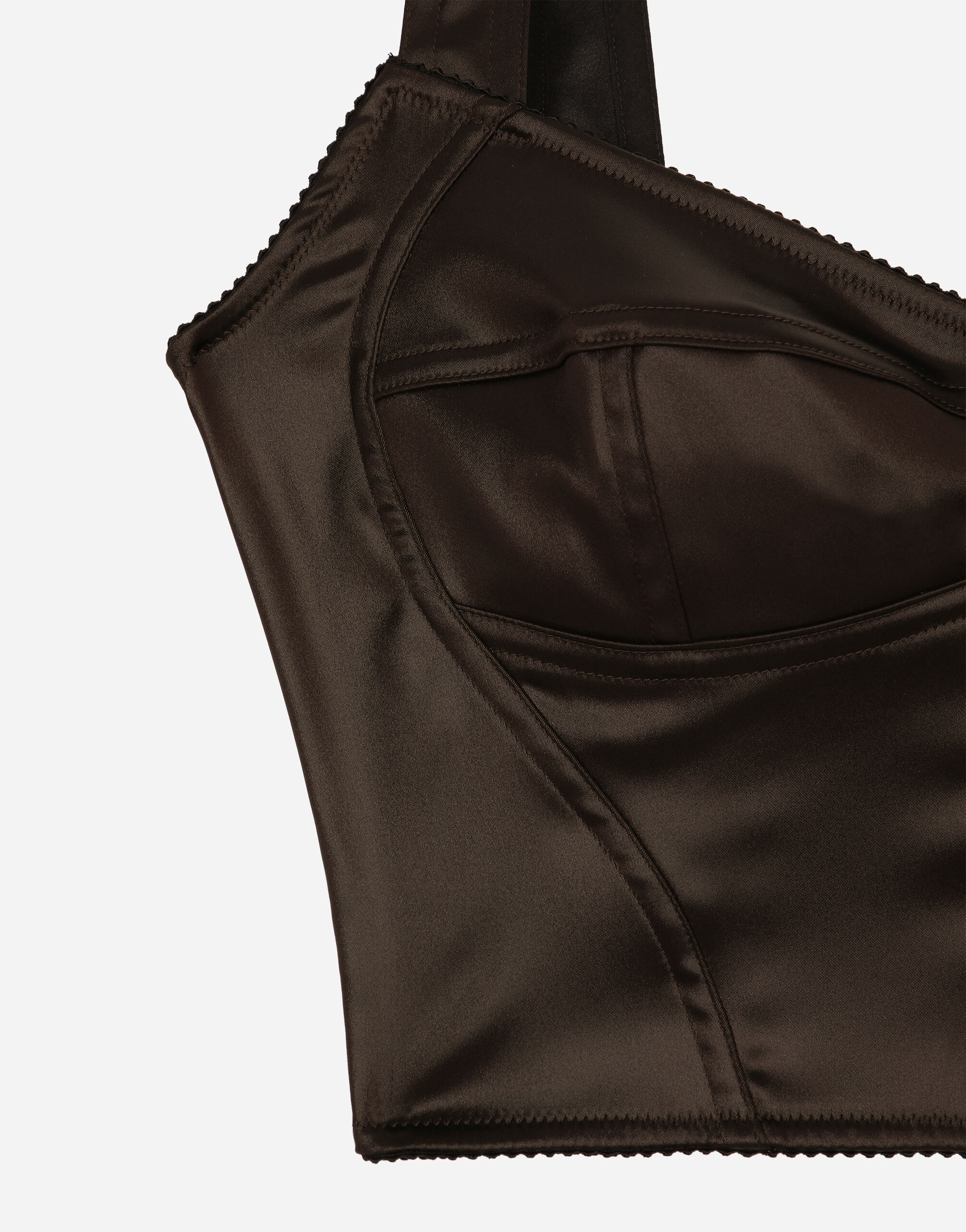 Shiny satin corset top in Brown for Women | Dolce&Gabbana®