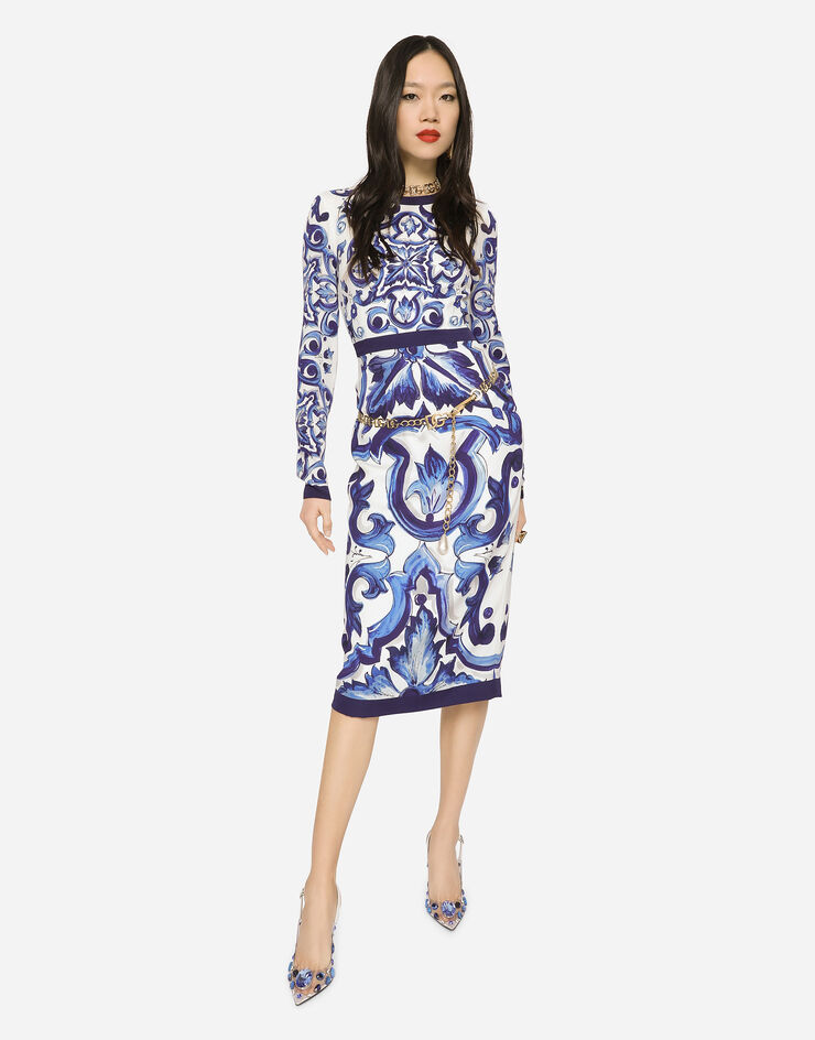 Dolce & Gabbana Majolica Print Dress - Janet Mandell