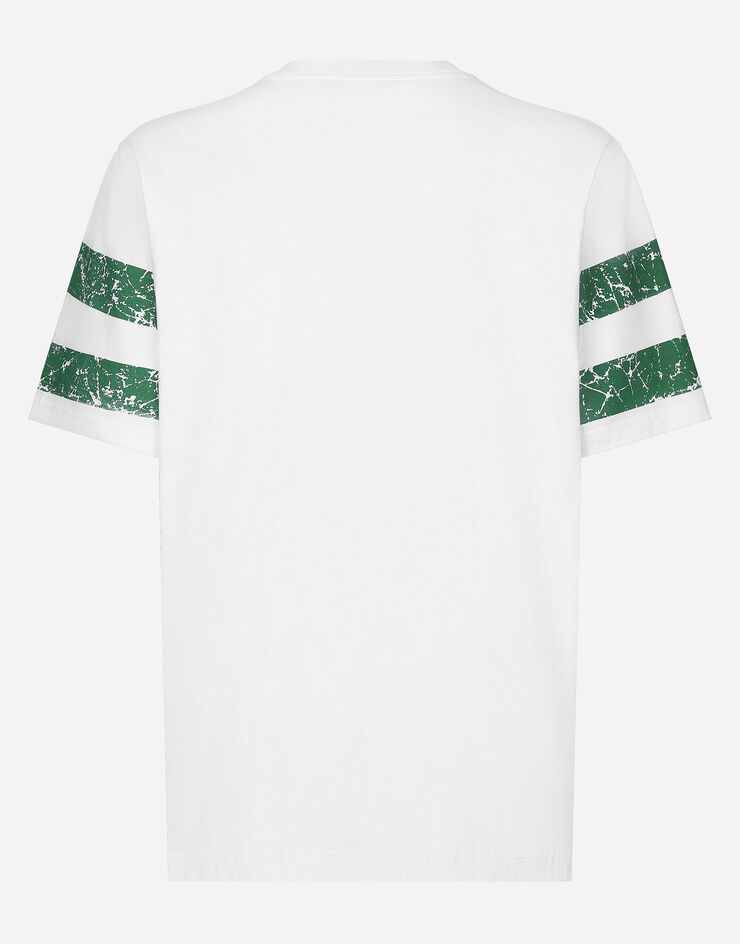 Dolce & Gabbana Camiseta de algodón con logotipo estampado Blanco G8RZ2ZG7NPB