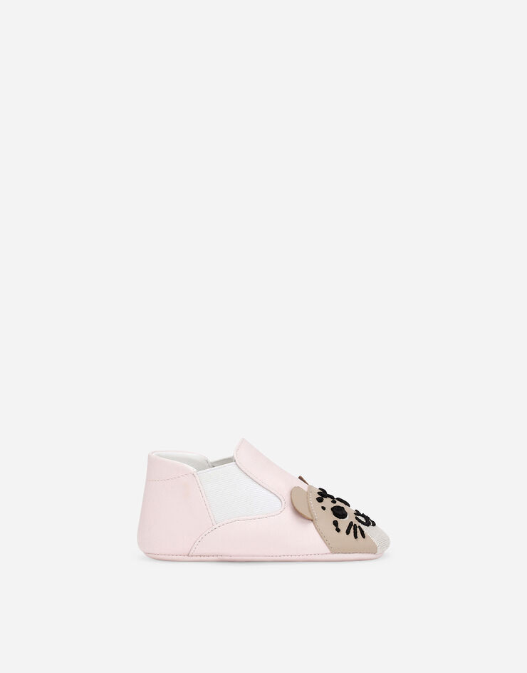 Dolce & Gabbana Lambskin low-top sneakers with leopard detail Pink DK0070AL289