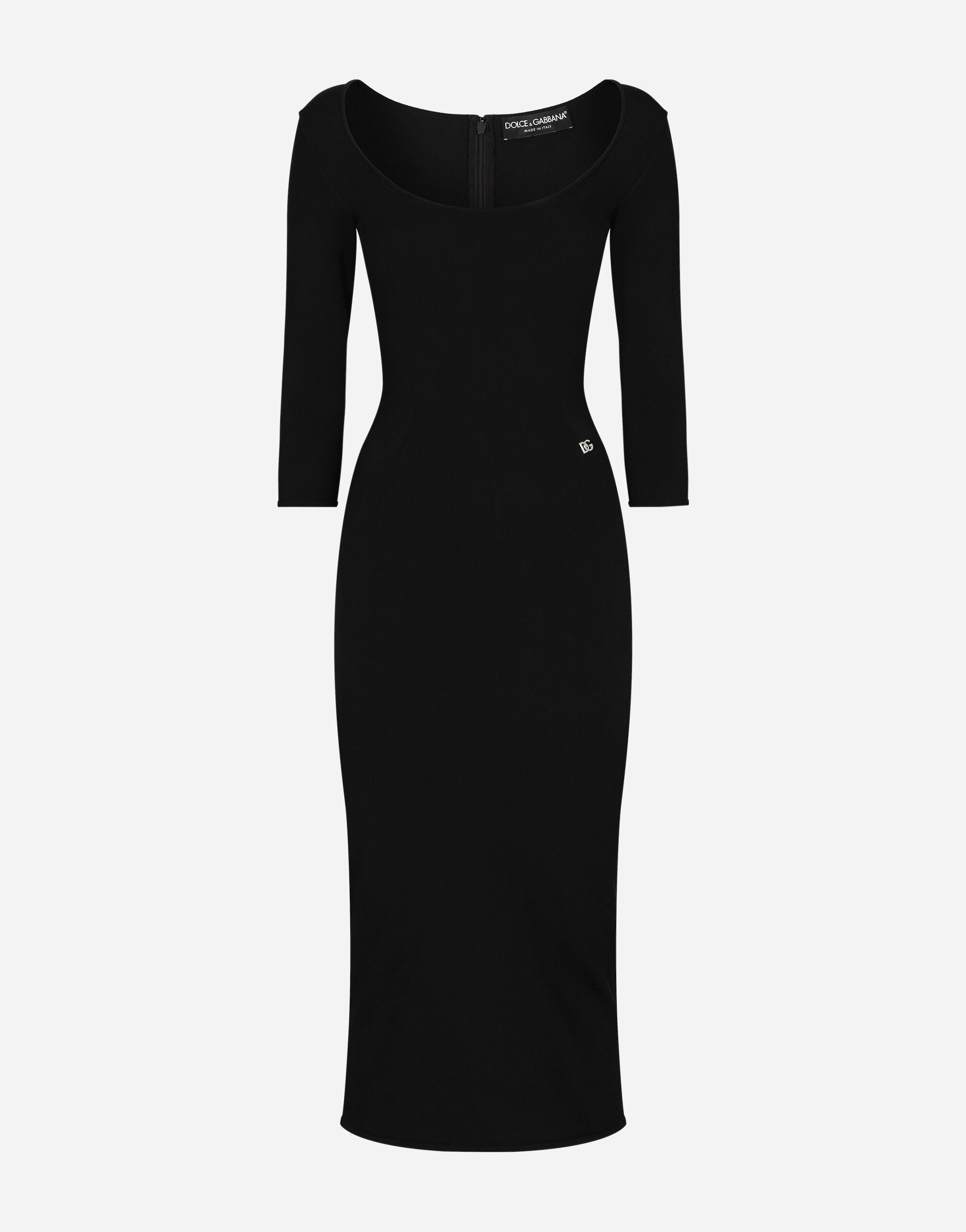 ${brand} Longuette-Kleid aus Viskosestrick ${colorDescription} ${masterID}