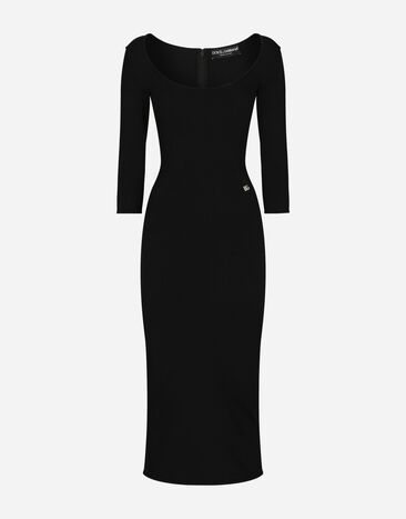 ${brand} Calf-length viscose knit dress ${colorDescription} ${masterID}