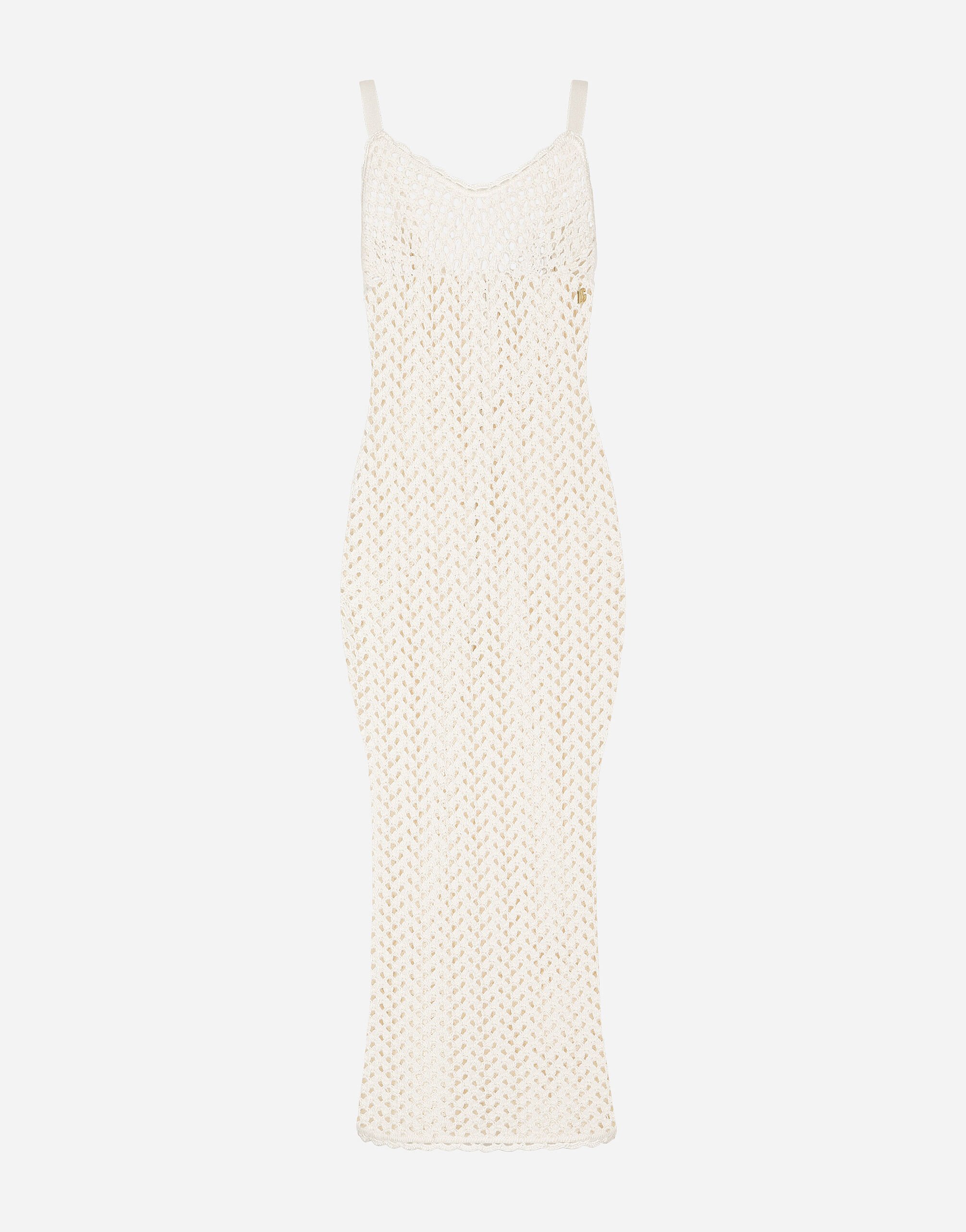 Dolce&Gabbana Slip Dress gehäkelt Gold WBP6C1W1111