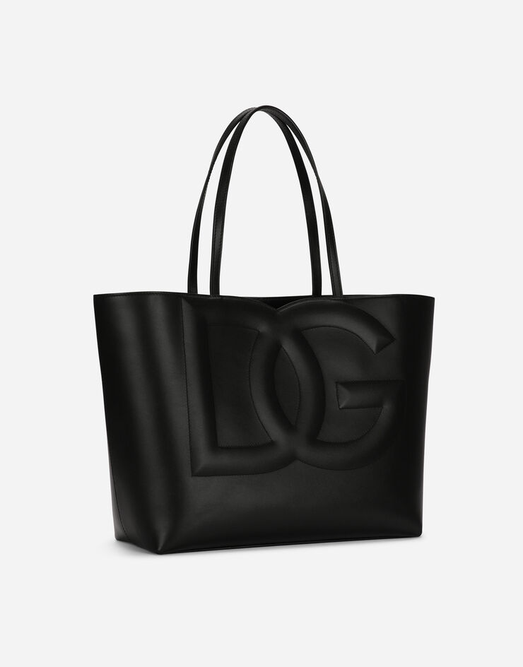 Dolce & Gabbana Сумка-шоппер DG Logo Bag среднего размера из телячьей кожи черный BB7338AW576