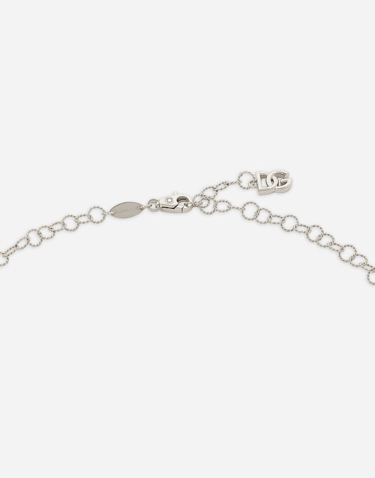 Dolce & Gabbana Twisted wire chain necklace in white gold 18Kt White WNQB1GWWHDG