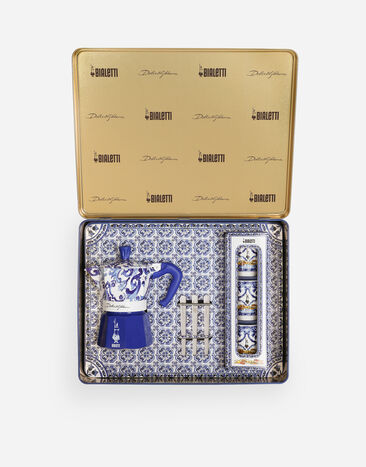 ${brand} Moka Box medium + 3 Porcelain cups & 3 silver stir sticks  BIALETTI DOLCE&GABBANA ${colorDescription} ${masterID}