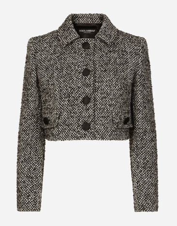 ${brand} Short wool micro-tweed jacket ${colorDescription} ${masterID}