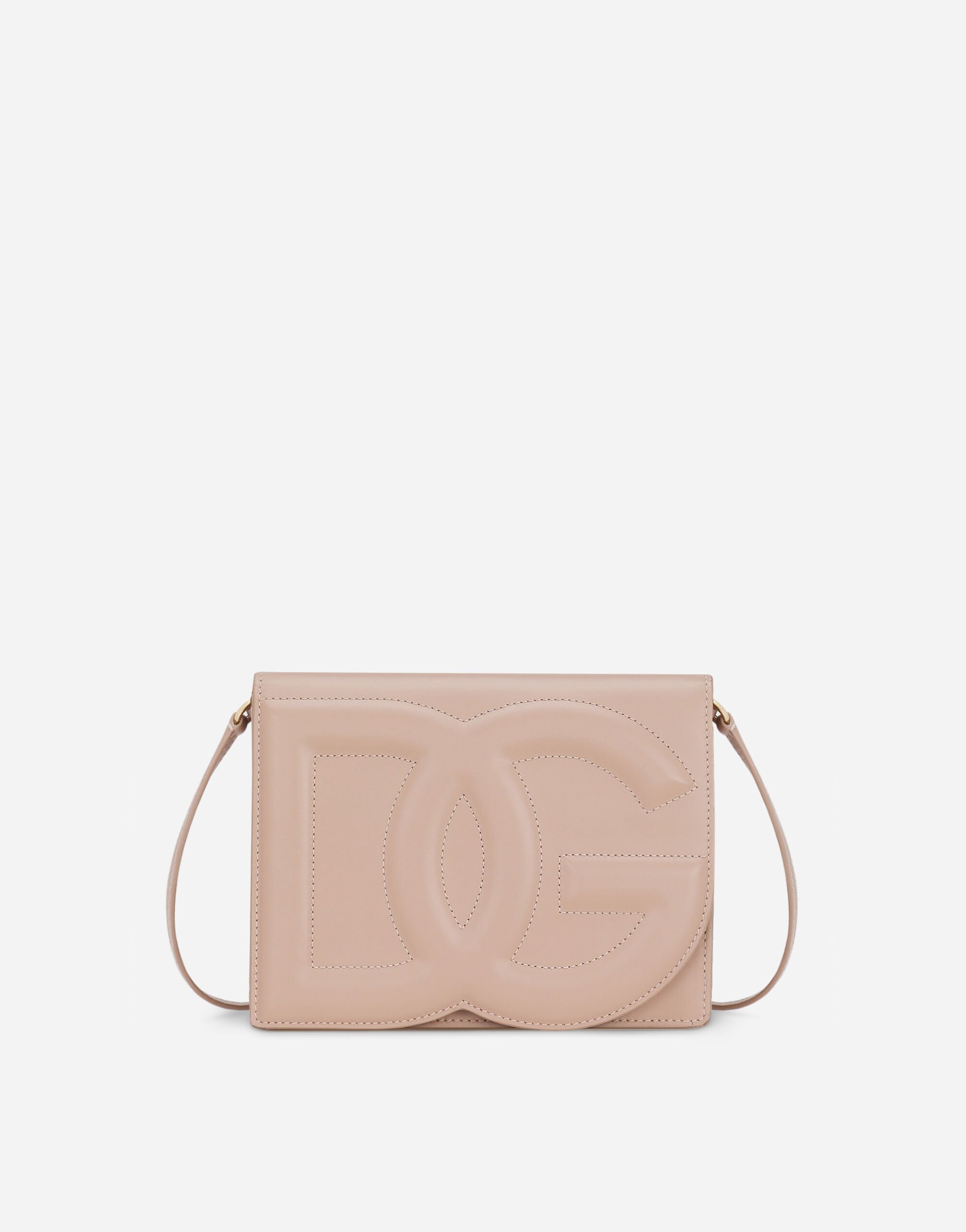 Dolce & Gabbana حقيبة كروس بودي بشعار DG من جلد عجل وردي BI0473AV967