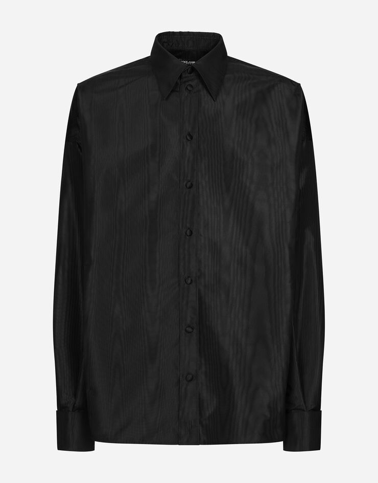 Dolce & Gabbana Super-oversize silk shirt Black G5MG0THUMDJ