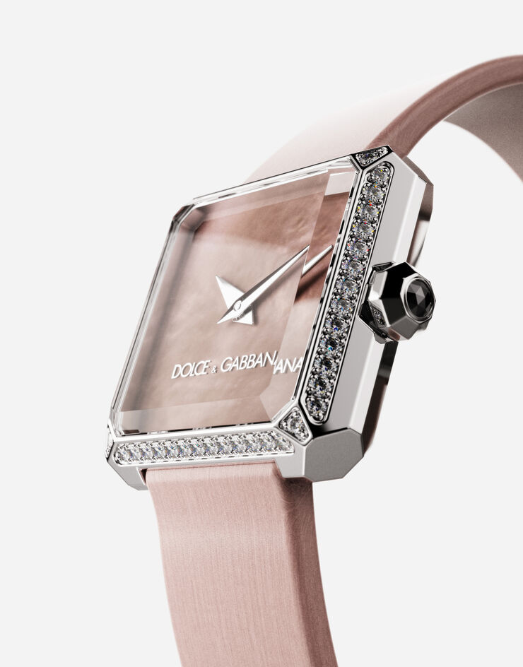Dolce & Gabbana ساعة صوفيا فولاذ بماس عديم اللون وردي عتيق WWJC2SXCMDT