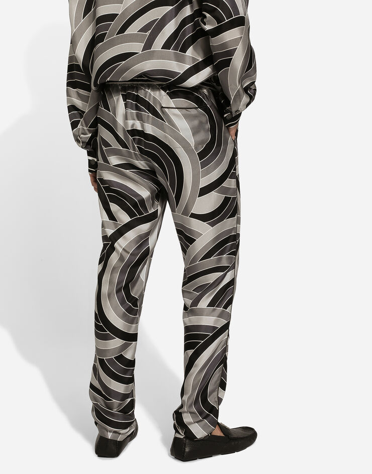 Dolce & Gabbana Pantalón tipo pijama de seda estampada Imprima GVCRATHI1QS