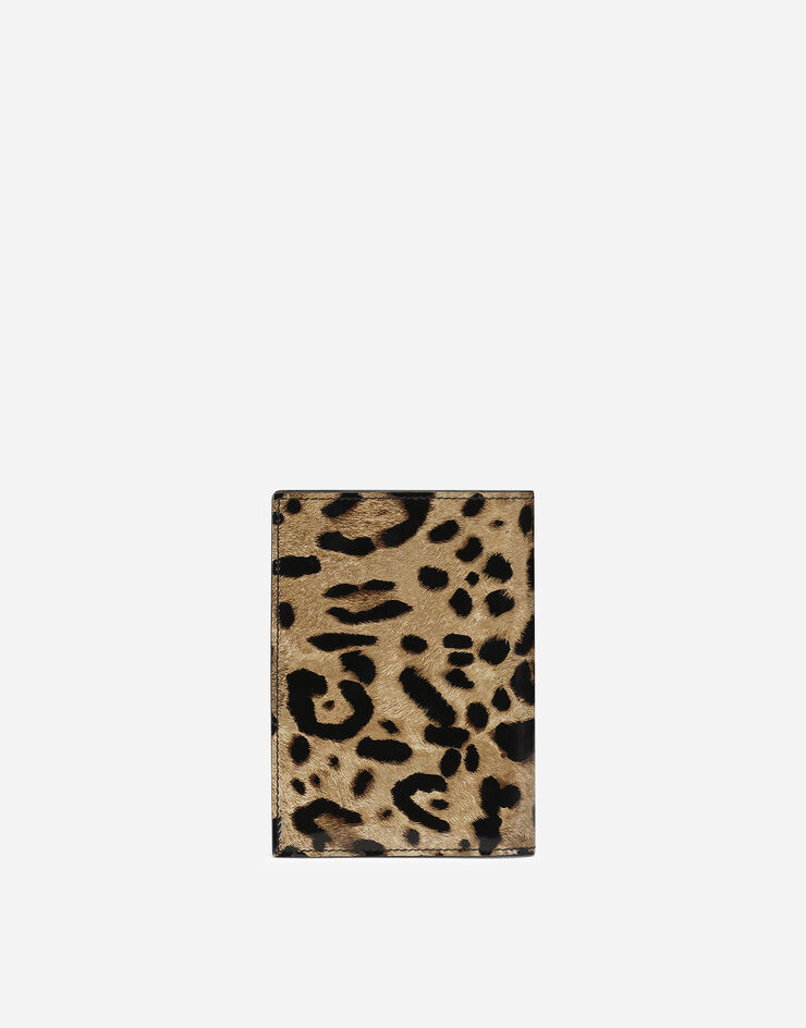 Dolce & Gabbana Porte-passeport en cuir de veau brillant à imprimé léopard Imprimé Animalier BI2215AM568