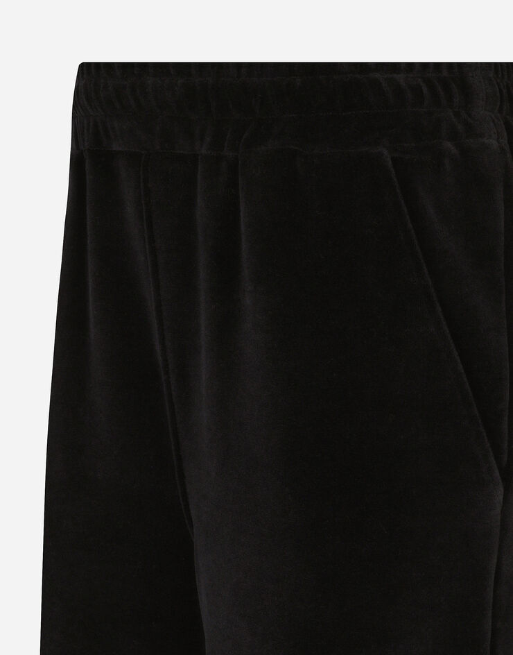 Dolce & Gabbana Pantalon de jogging en chenille de coton à logo DG Noir FTC7VZGDCNX