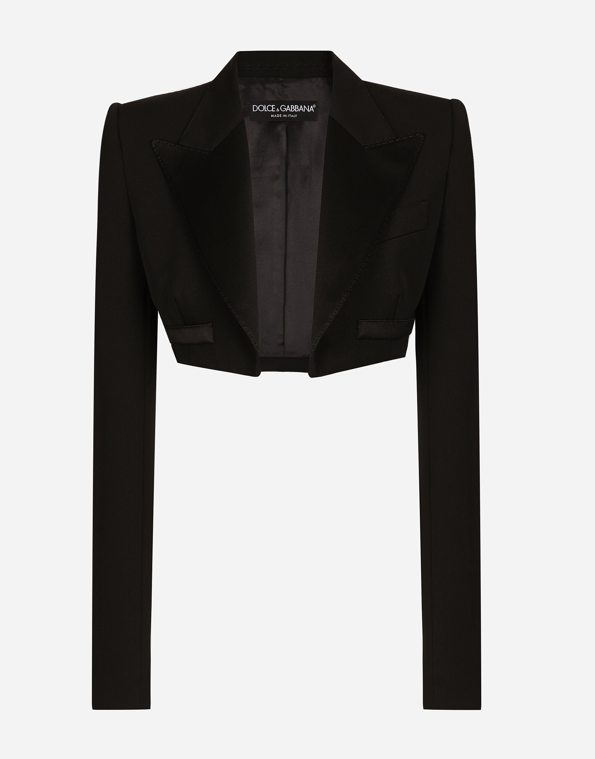 ${brand} Single-breasted wool gabardine Spencer tuxedo jacket ${colorDescription} ${masterID}