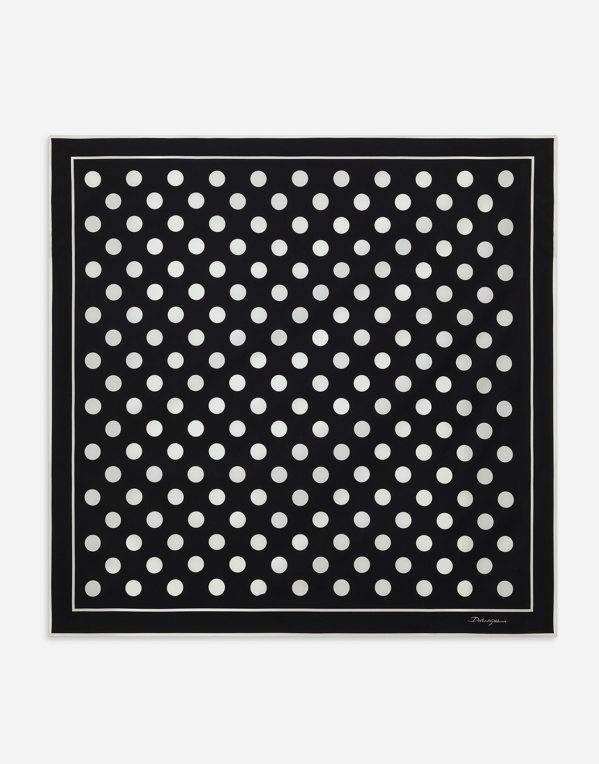 Dolce & Gabbana Polka-dot cotton scarf (90x90) Black F290XTFU28D