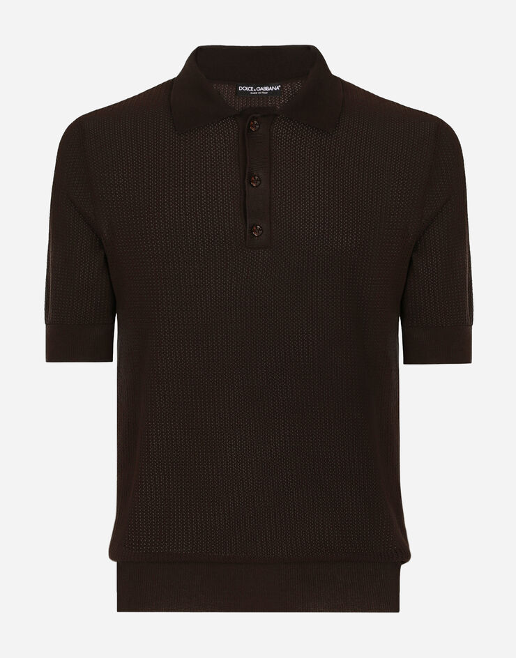 Dolce&Gabbana Cotton polo shirt with logo label 棕 GXP68TJBCAB