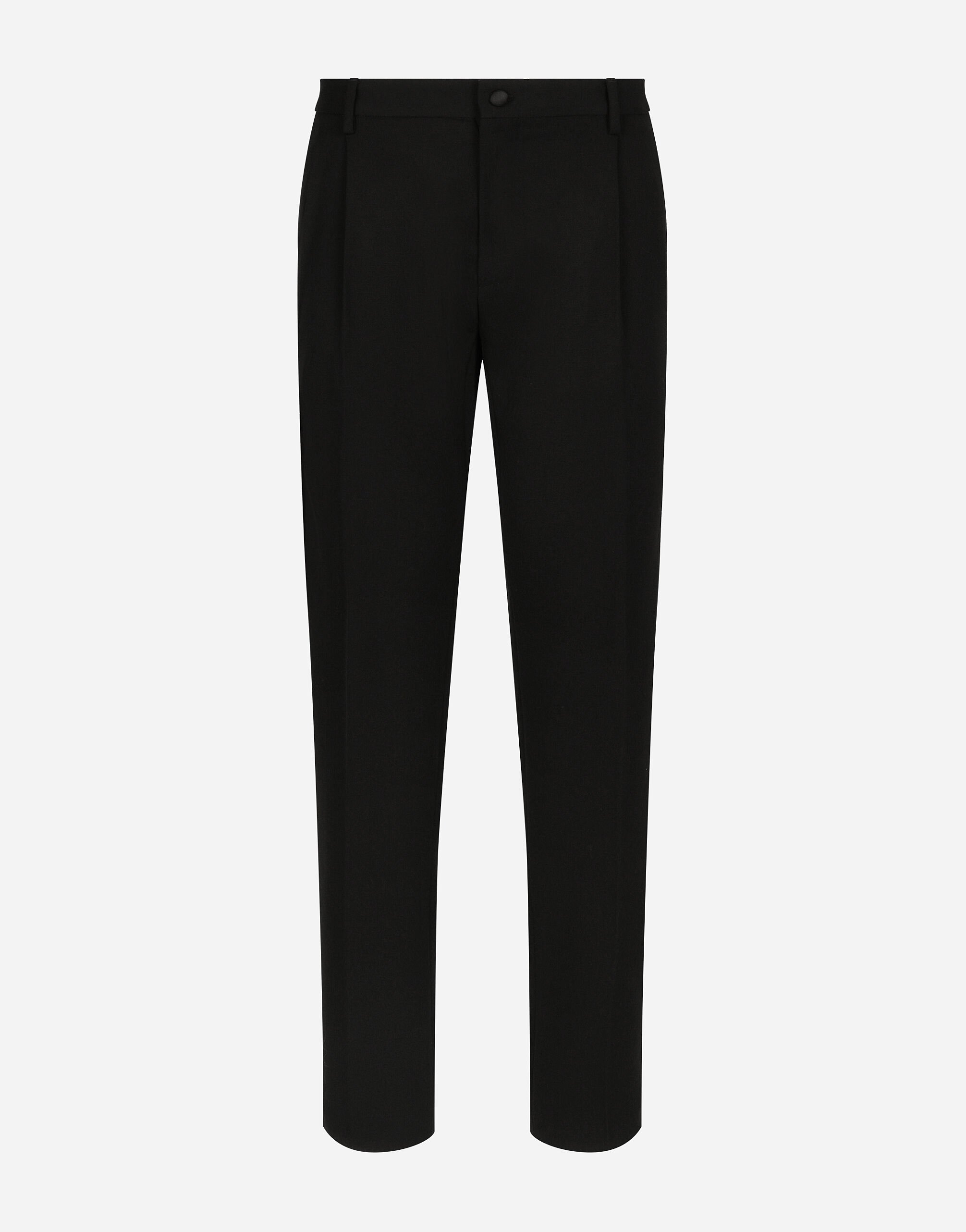 ${brand} Pantalone classico tuxedo in gabardina ${colorDescription} ${masterID}