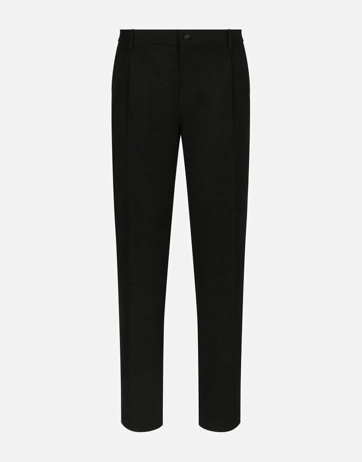 Dolce & Gabbana Pantalon de smoking classique en gabardine Noir GP0F2TFU21E