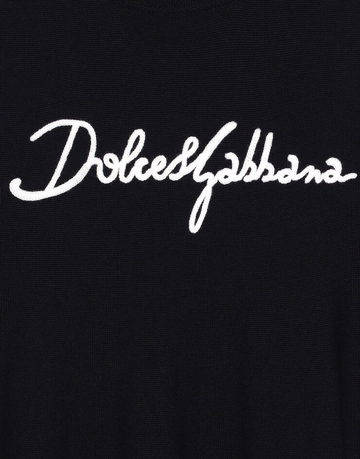 Dolce & Gabbana Abito in maglia con logo Dolce&Gabbana Blu L5KD37JCVV0