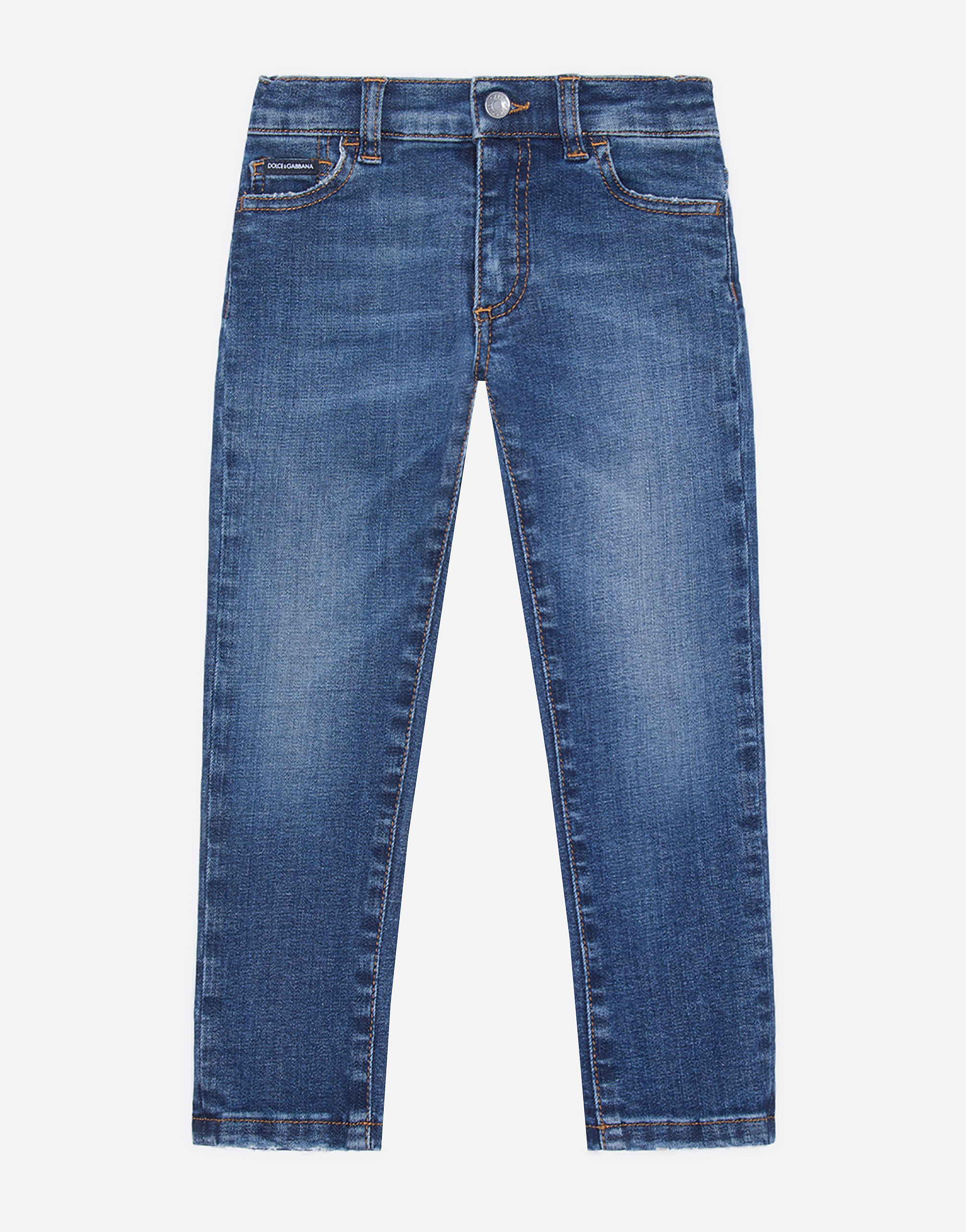 ${brand} Dark blue slim-fit stretch jeans ${colorDescription} ${masterID}