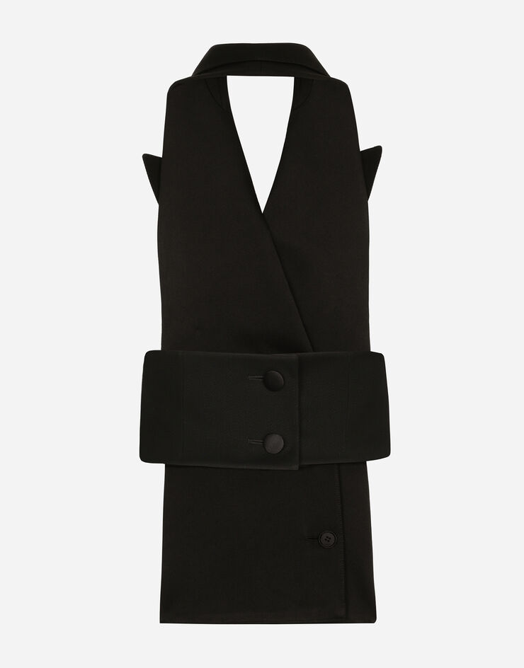 Dolce & Gabbana Double-breasted wool gabardine waistcoat черный F79DETFU28J