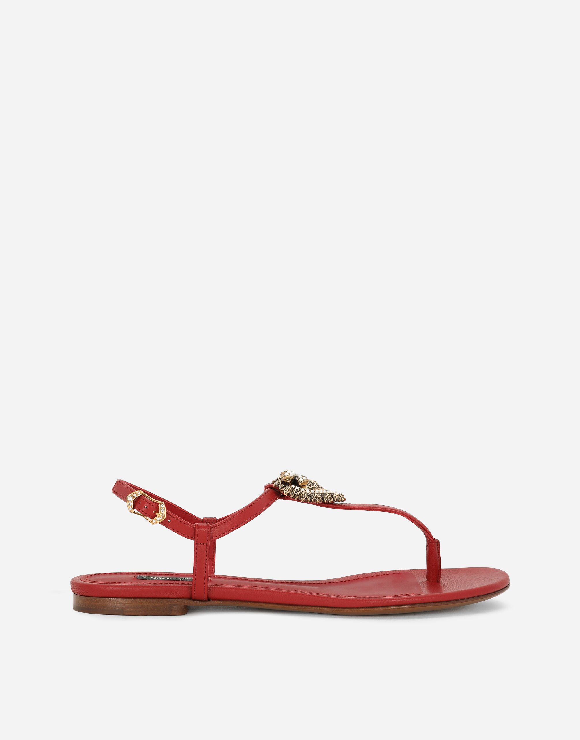 Dolce & Gabbana Nappa leather Devotion thong sandals White CB0216AW576