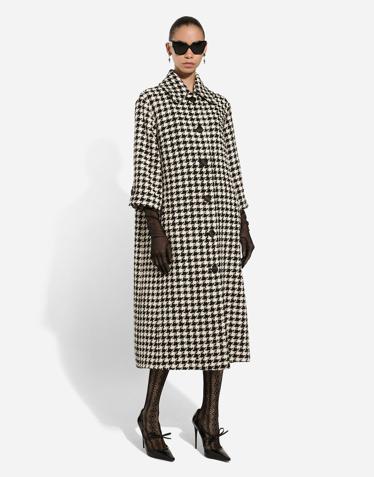 Dolce & Gabbana Single-breasted macro-houndstooth wool coat Multicolor F0F1OTFQ3F0