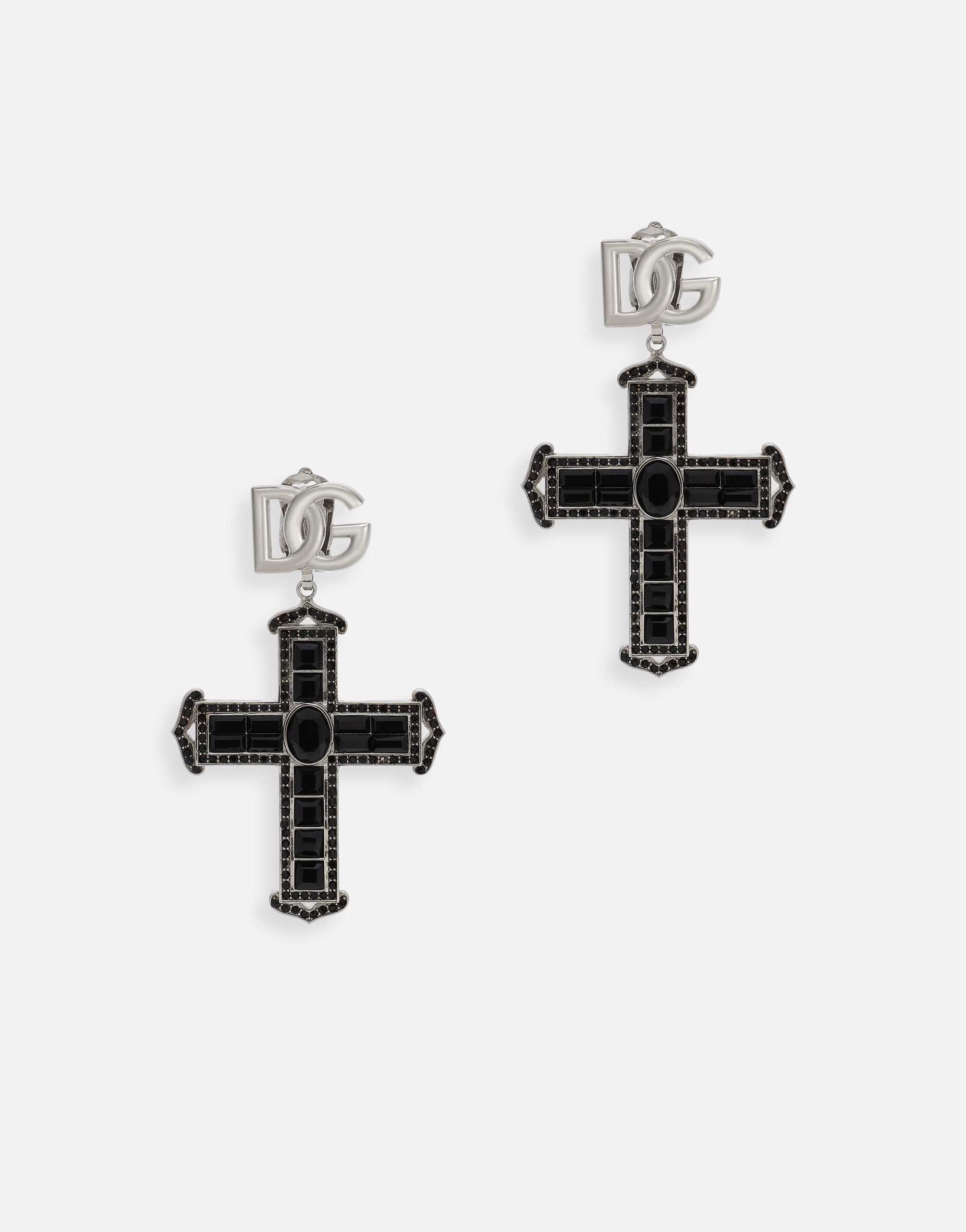 Dolce & Gabbana KIM DOLCE&GABBANA Серьги-кресты из стразов черный VG6187VN187