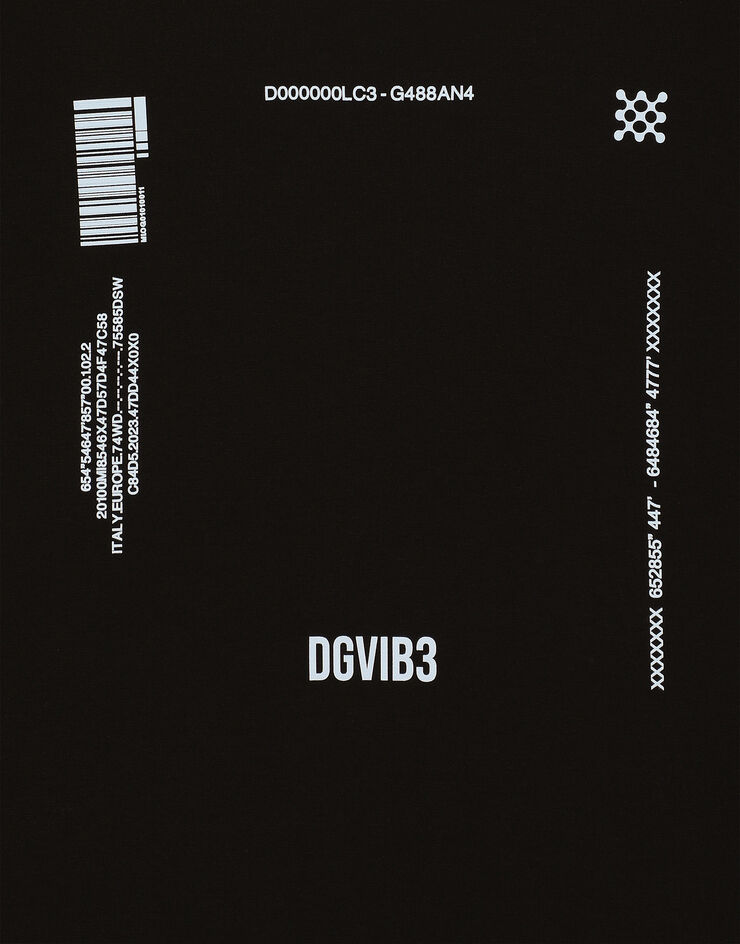 Dolce & Gabbana Camiseta en punto de algodón con estampado DGVIB3 y logotipo Negro G8PB8TG7K3B