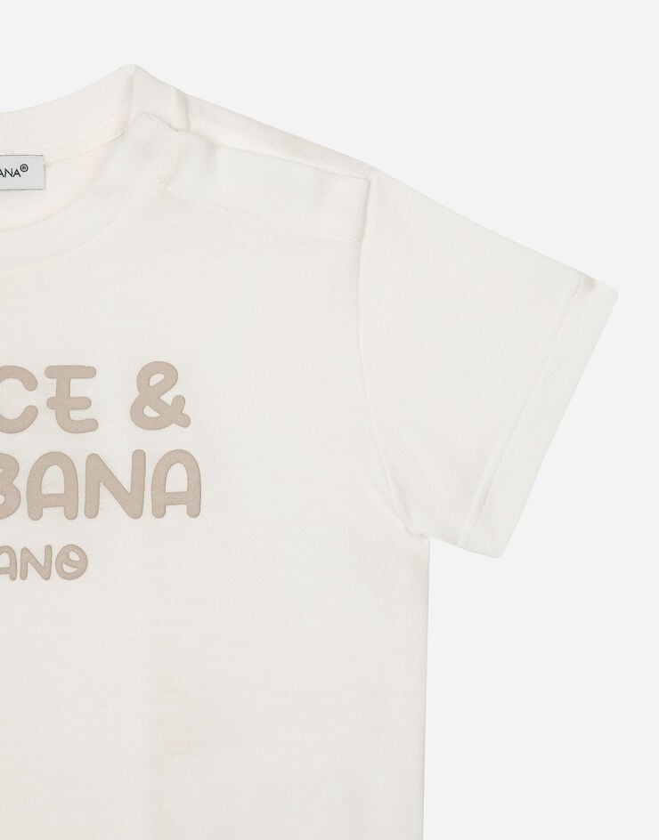 Dolce & Gabbana Jersey T-shirt with Dolce&Gabbana logo White L1JTEYG7NXH