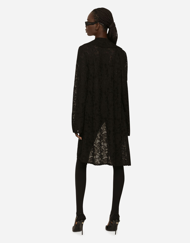 Dolce&Gabbana Lace-stitch coat Black FXD19TJBMR6