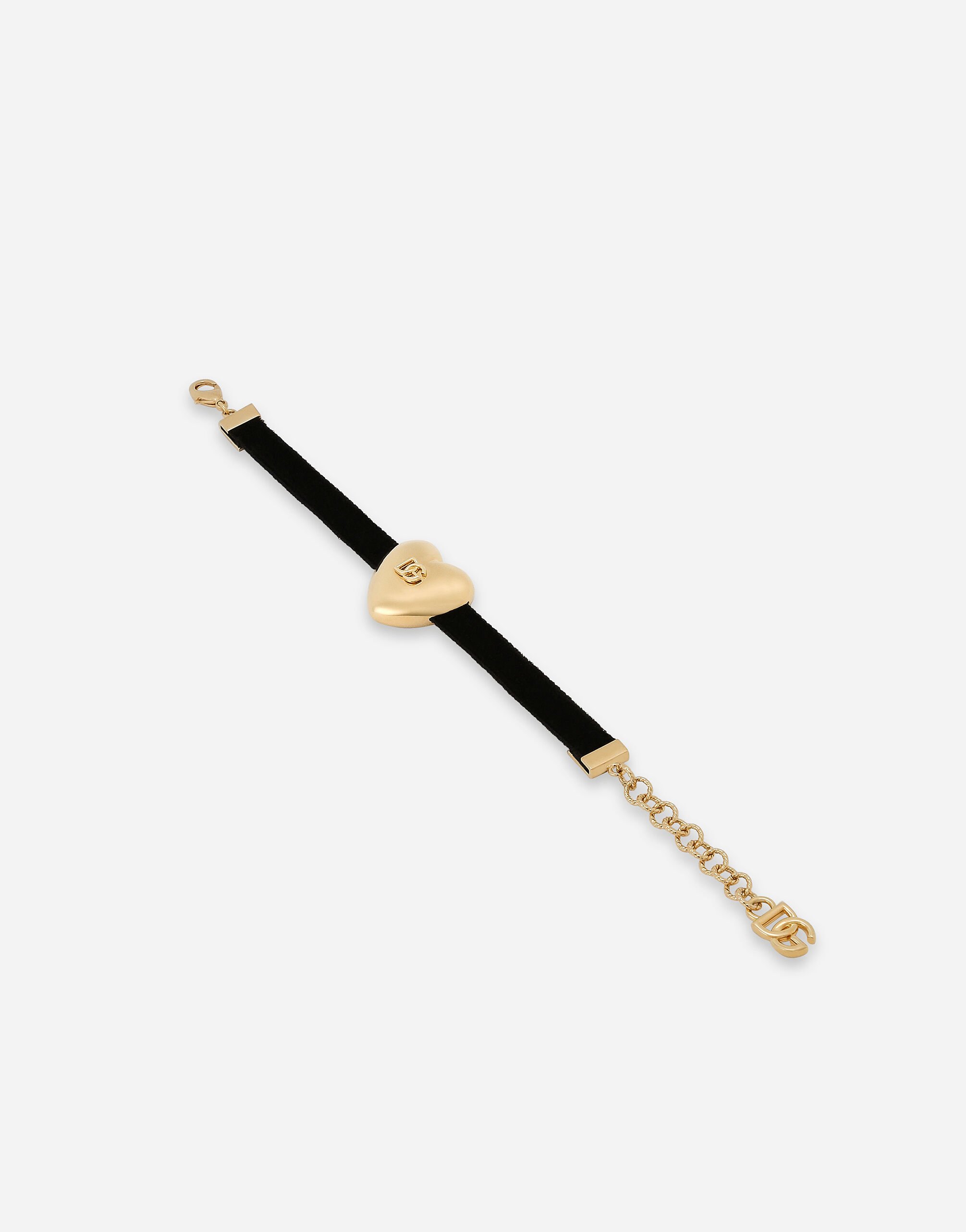 ${brand} Bracelet en velours avec cœur à logo DG ${colorDescription} ${masterID}