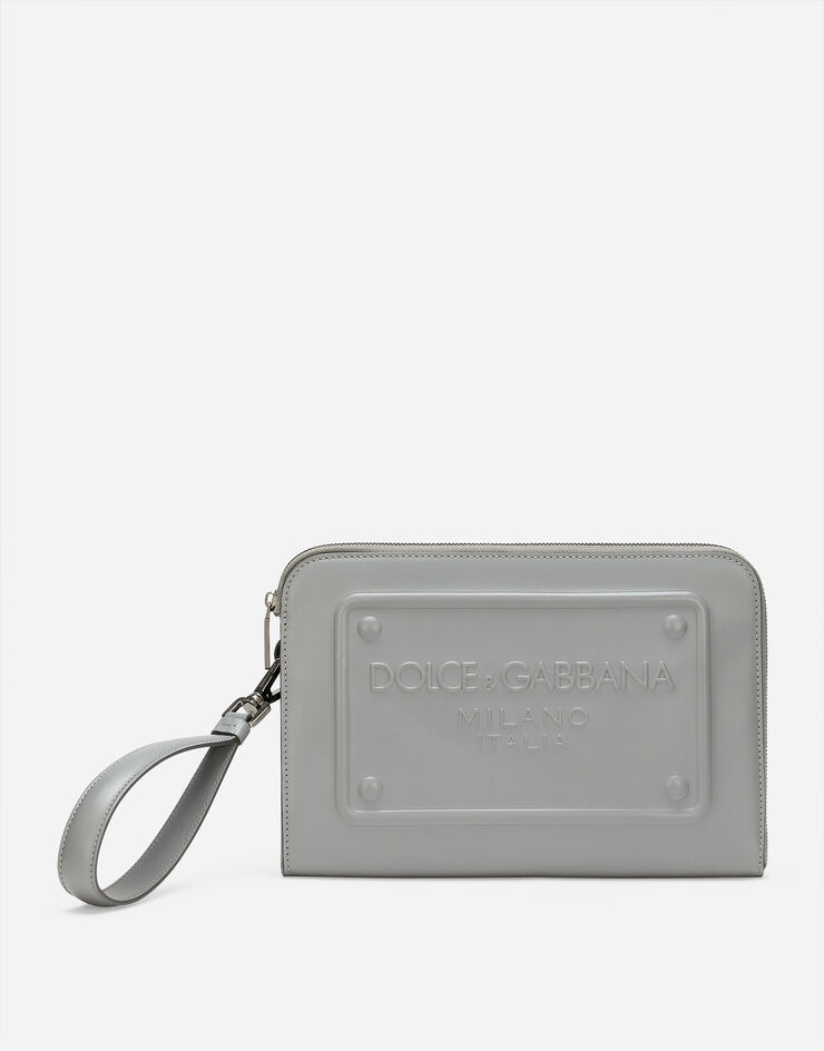 Dolce & Gabbana Small calfskin pouch Grau BM1751AG218