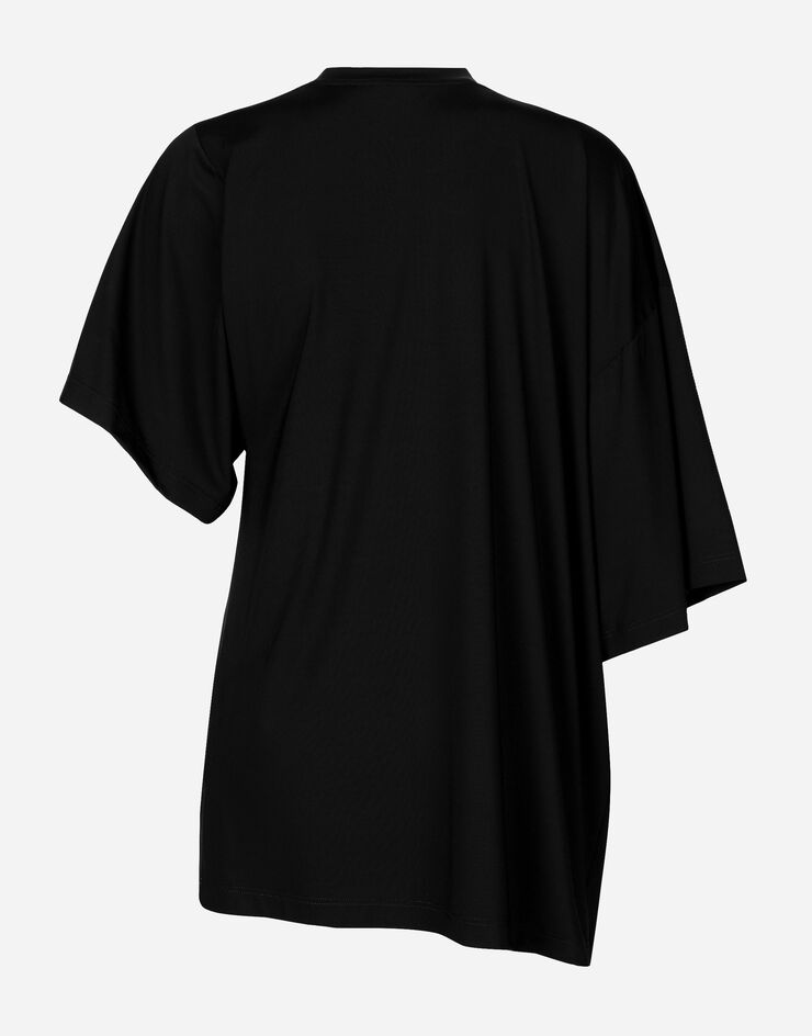 Dolce&Gabbana Asymmetrical top with cut-out Black F8T21TFUGPS