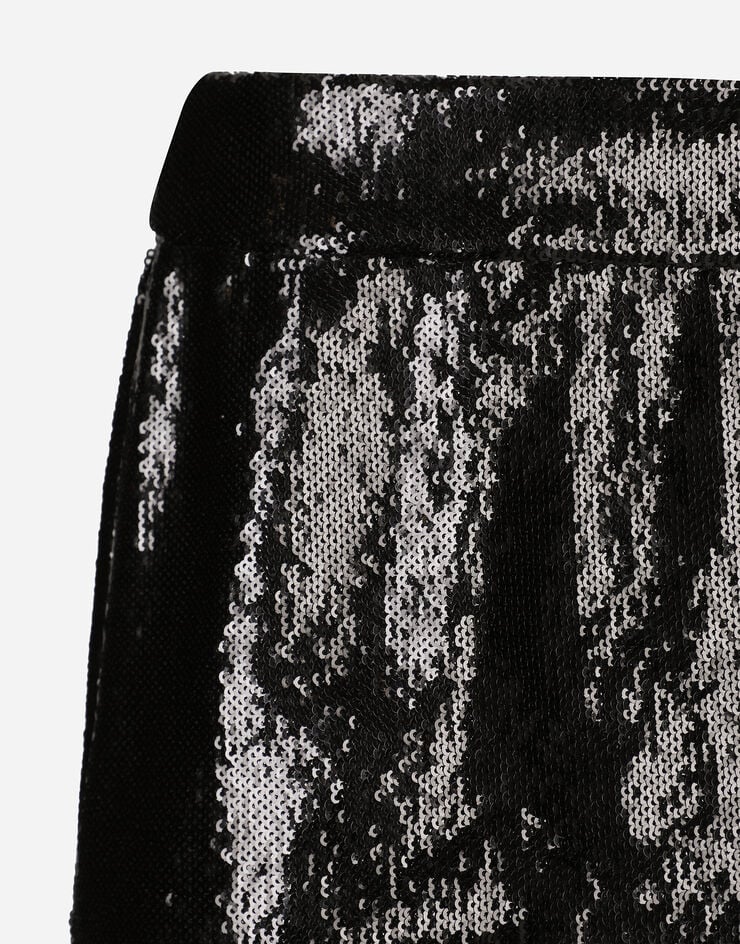 Dolce & Gabbana Мини-юбка с вышивкой микропайетками черный F4CWOTFLSIM
