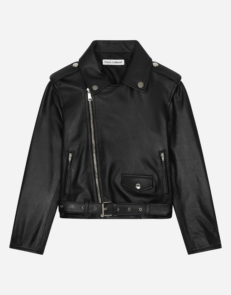 Dolce & Gabbana Blouson de motard en cuir Noir L52B01G7N0T