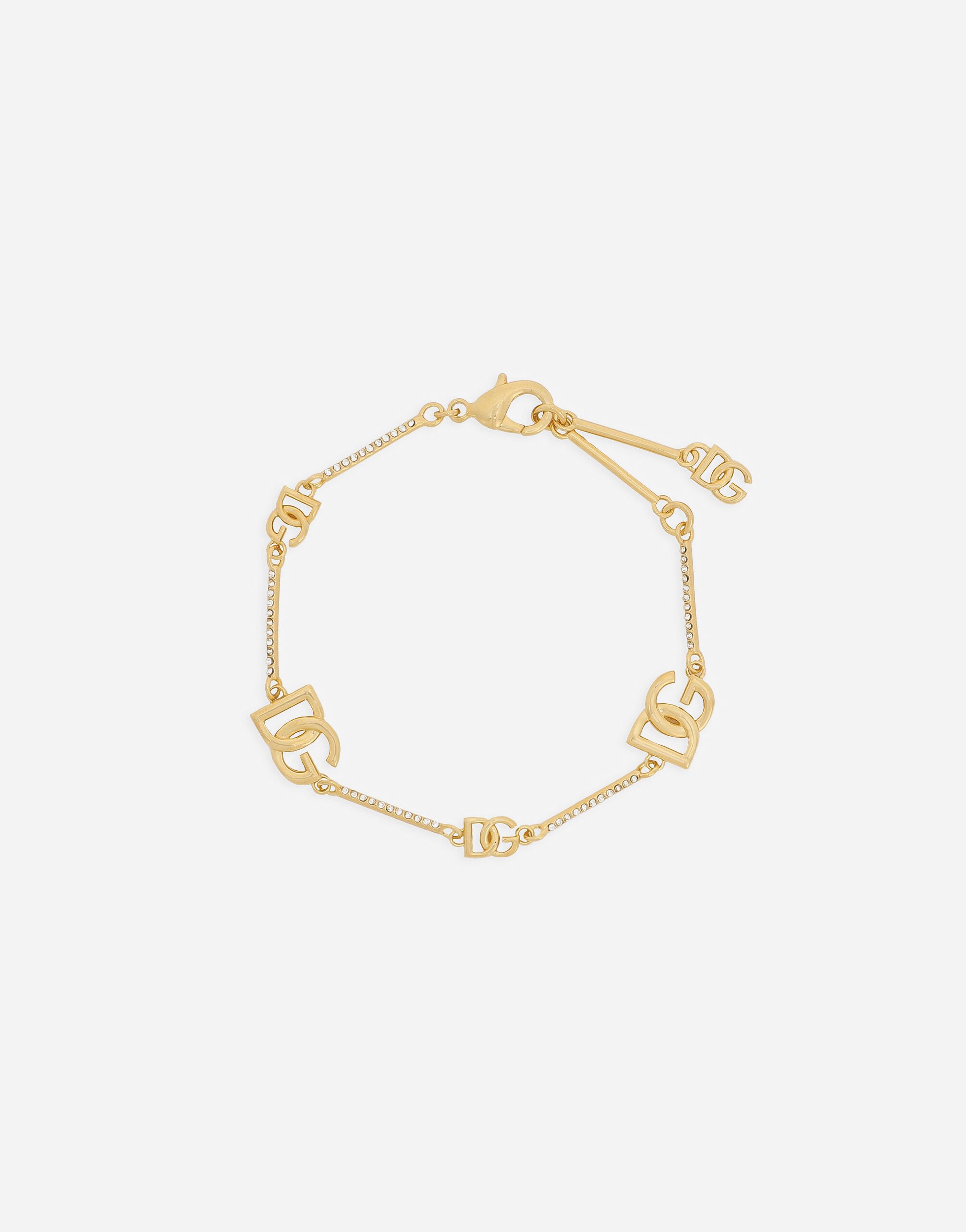 Dolce & Gabbana Bracelet with DG logo and rhinestones Gold WEQ6C2W1111