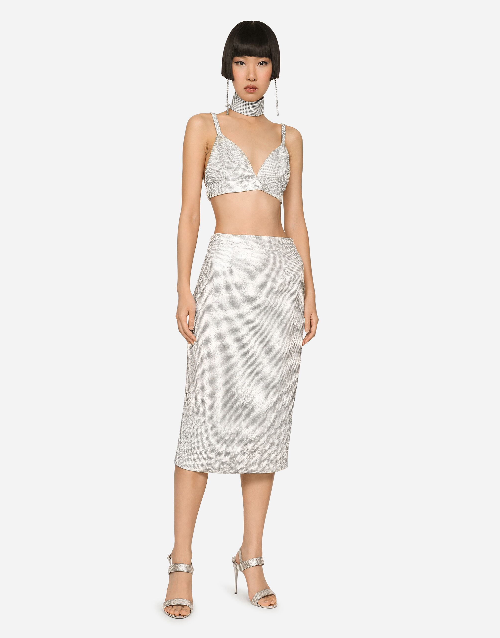 Mesh discount skirt crystals