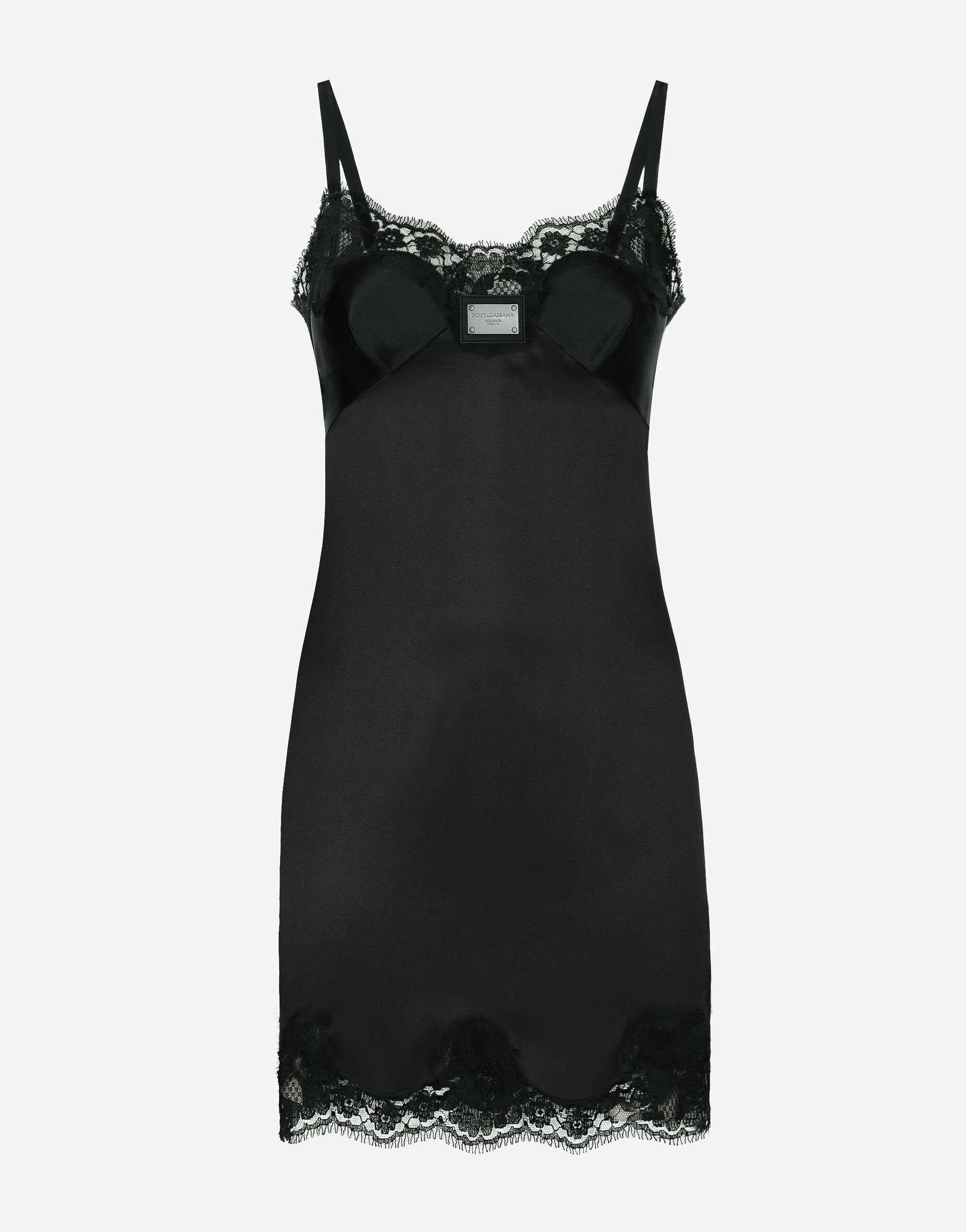 ブラックのウィメンズ Short slip dress with Dolce&Gabbana tag 