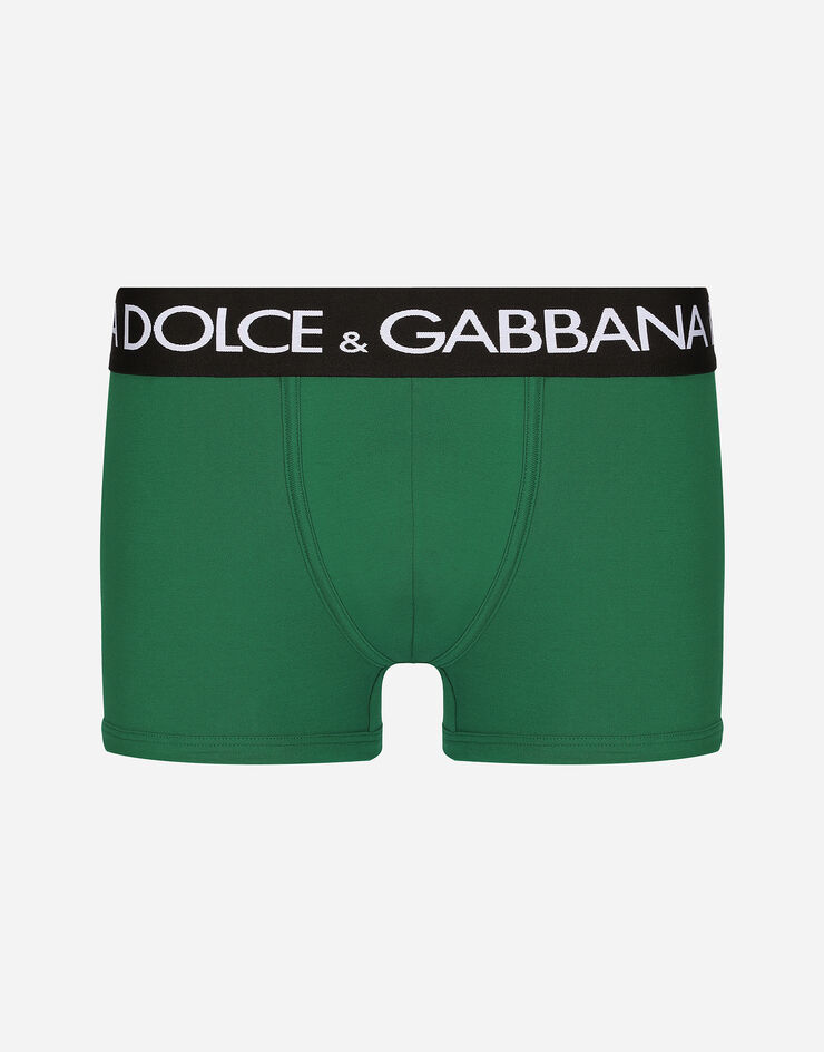 Dolce & Gabbana Bóxer regular en punto de algodón bielástico Verde M4B97JONN97