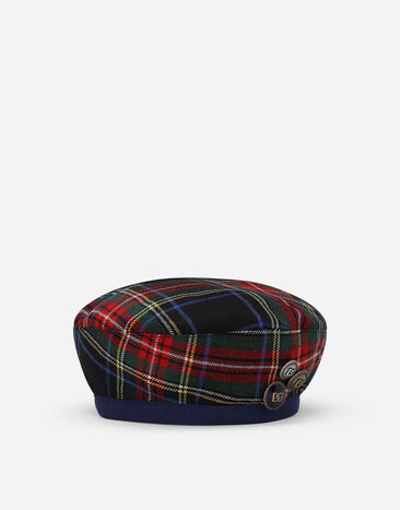 Dolce & Gabbana Béret en laine mélangée tartan Multicolore LB5H43FQMG9