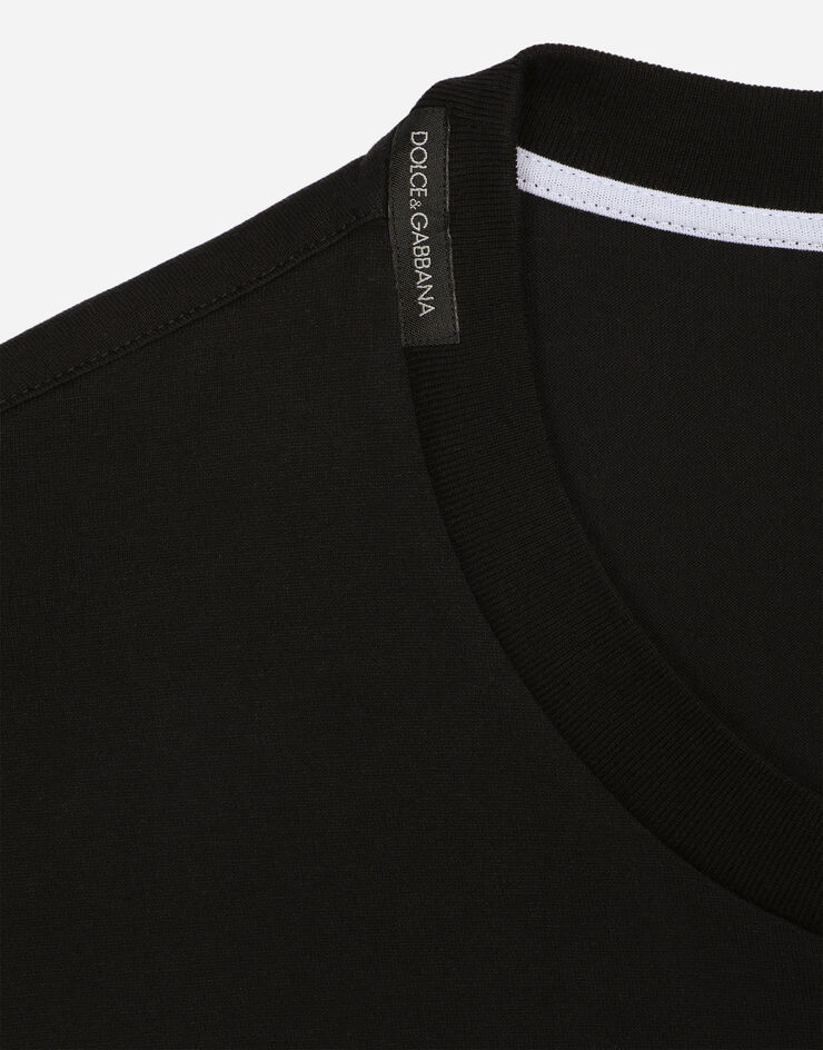 Dolce & Gabbana Cotton T-shirt with DG logo print 블랙 G8OA3TFU7EQ