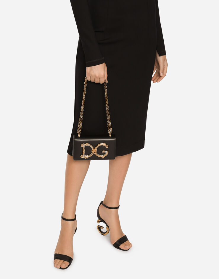 Dolce & Gabbana Calfskin DG Girls phone bag ブラック BI1416AW070