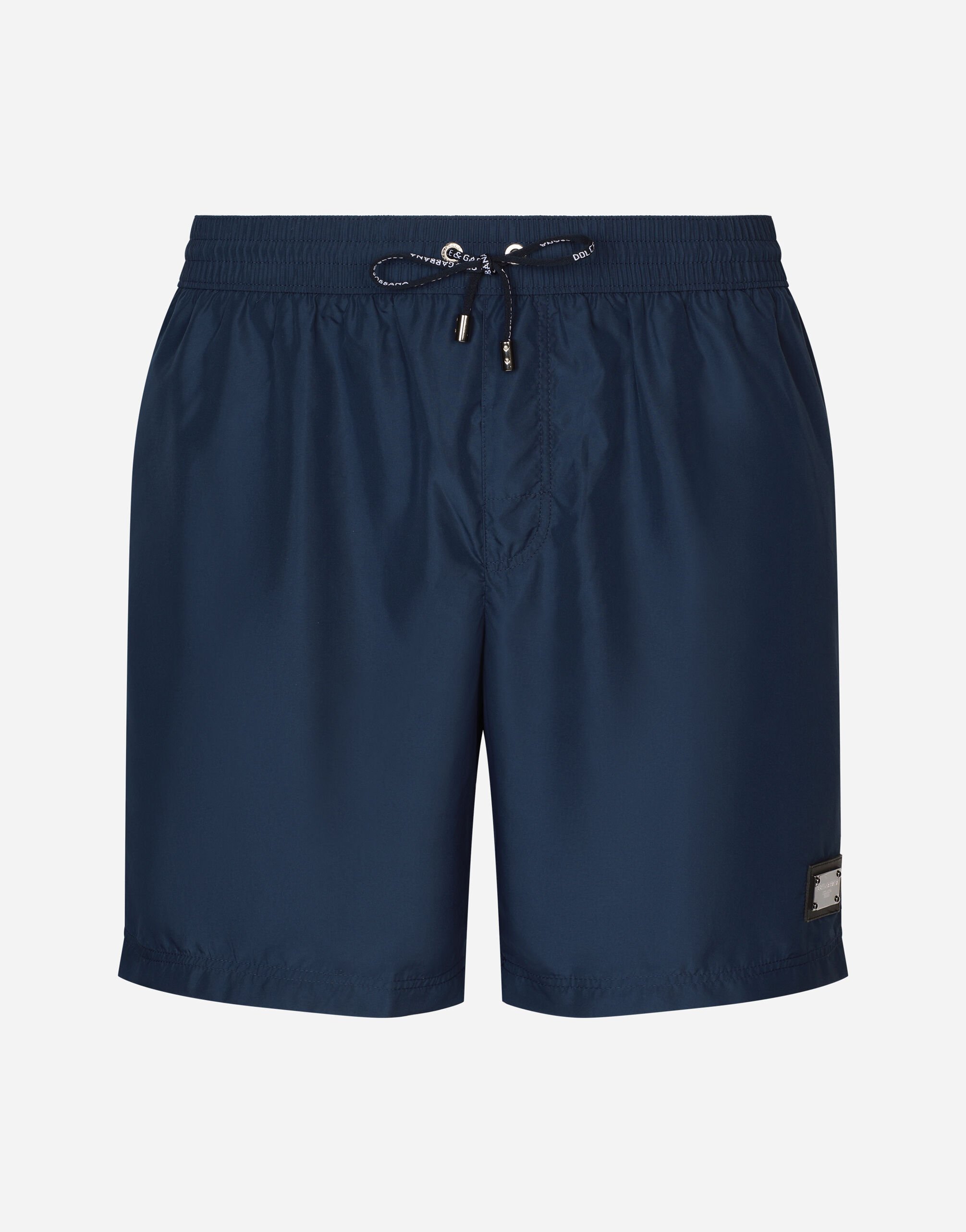 ${brand} Long-leg swim trunks with branded tag ${colorDescription} ${masterID}