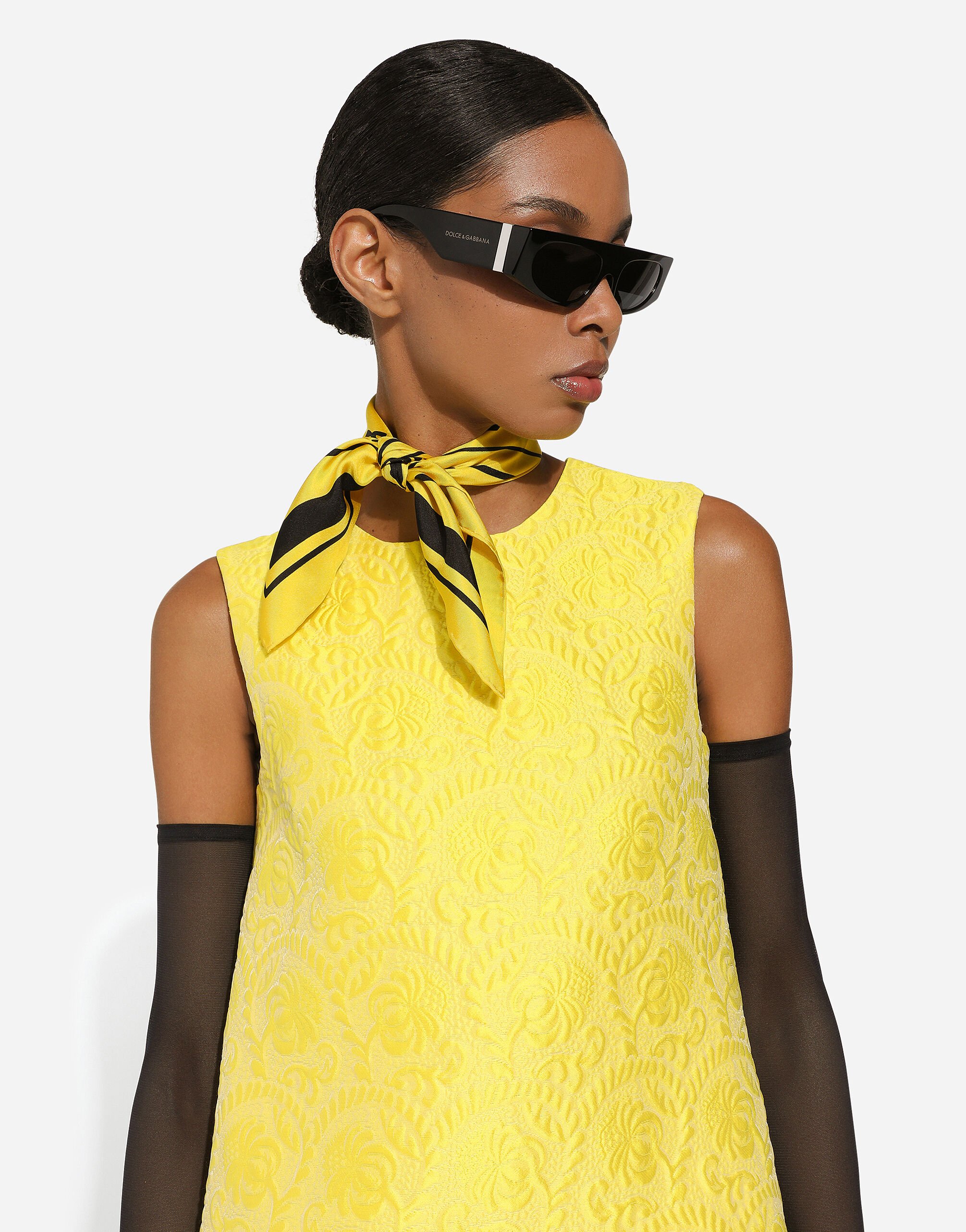 Yellow Jacquard Dress